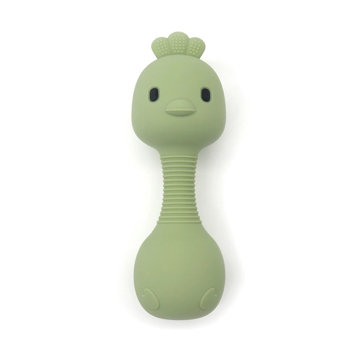 Silicone Chicken Rattle - Olive 