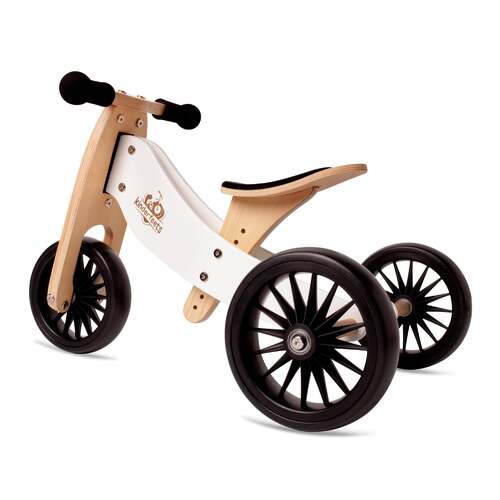 Kinderfeets Tiny Tot PLUS 2 in 1 Tricycle & Balance Bike | WHITE
