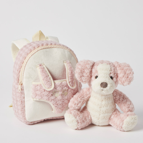 Jiggle & Giggle Plush Puppy Buddy - Pink Take Me Home Backpack