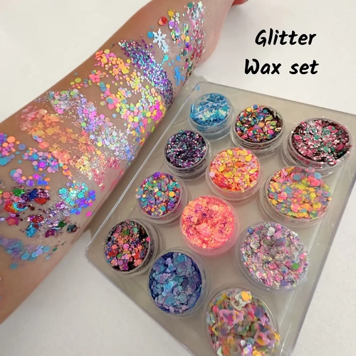 Faves Glitter Wax Balm Set - Pack of 12 Colours