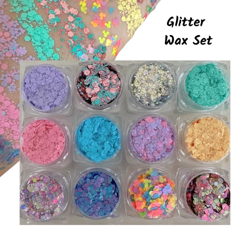 Pastel Glitter Wax Balm Set - Pack of 12 Colours