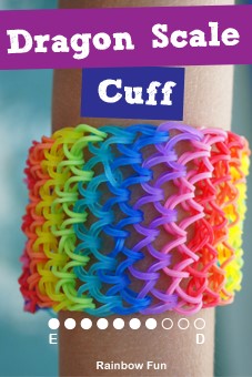 How To Make a Rainbow Loom Band Dragon Scale Cuff Bracelet by Rainbow Fun  Loom Australia/New Zealand