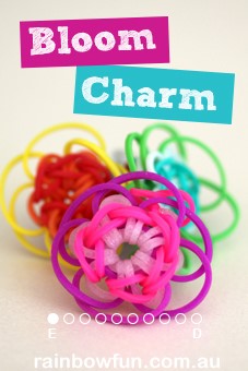 How To Make a Rainbow Loom Bloom Charm, Rainbow Loom Charm Designs